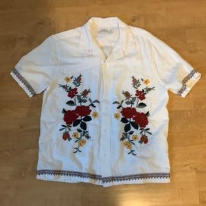 Men’s Abercrombie camp collar summer linen shirt size small